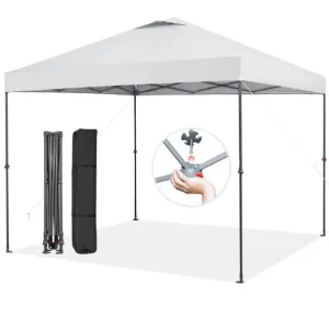 10 x 10 Feet Foldable Outdoor Instant Pop-up Canopy with Carry Bag-White