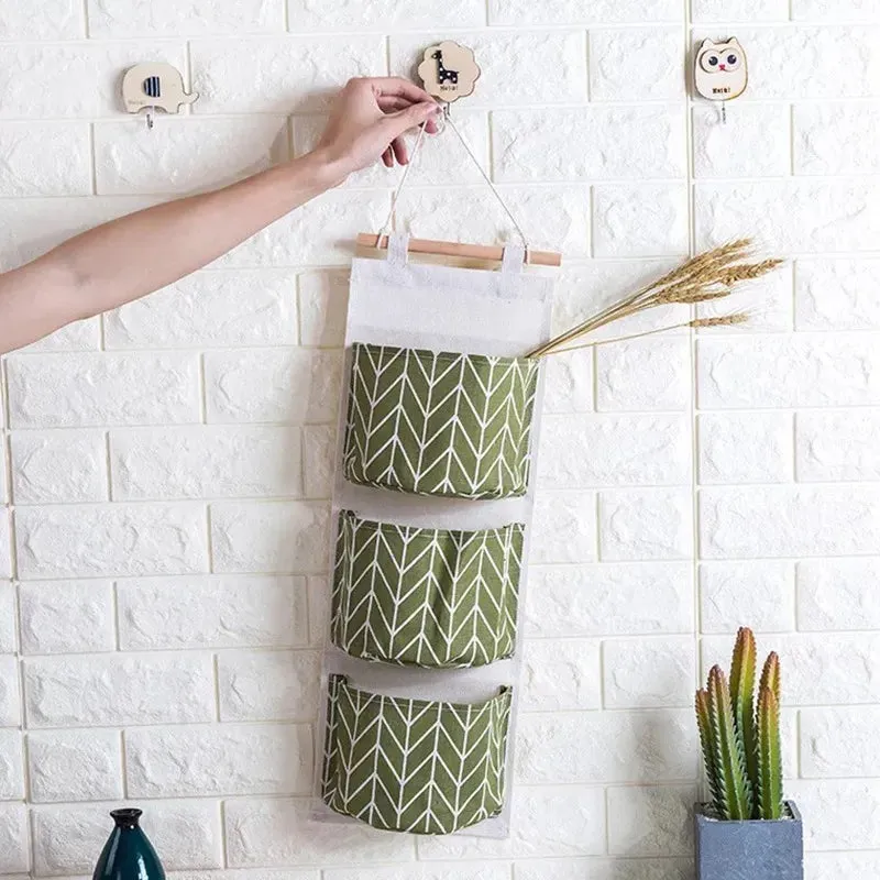 3-Pack: Cotton Hanging Storage Bag