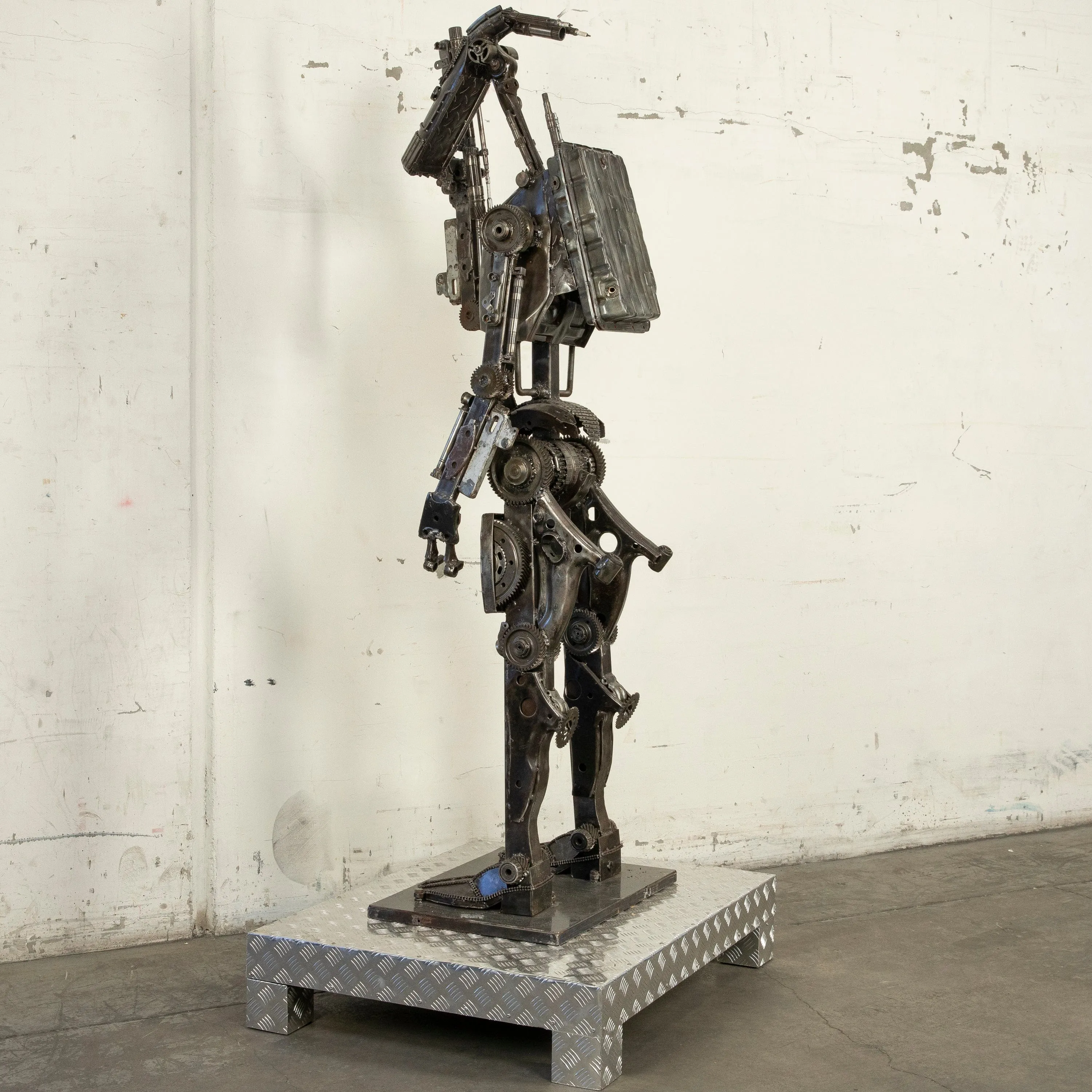 79" Droid Inspired Recycled Metal Sculpture