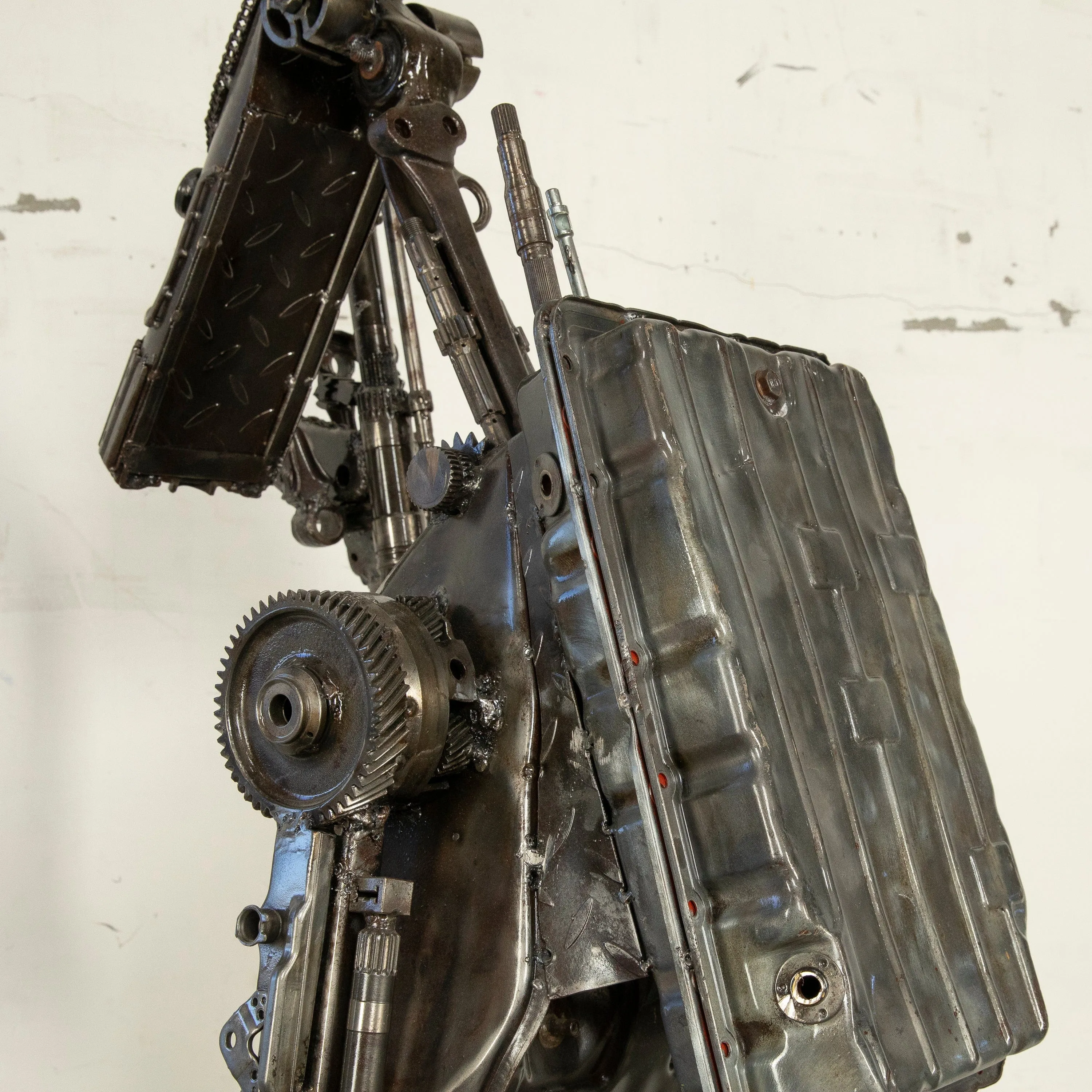 79" Droid Inspired Recycled Metal Sculpture