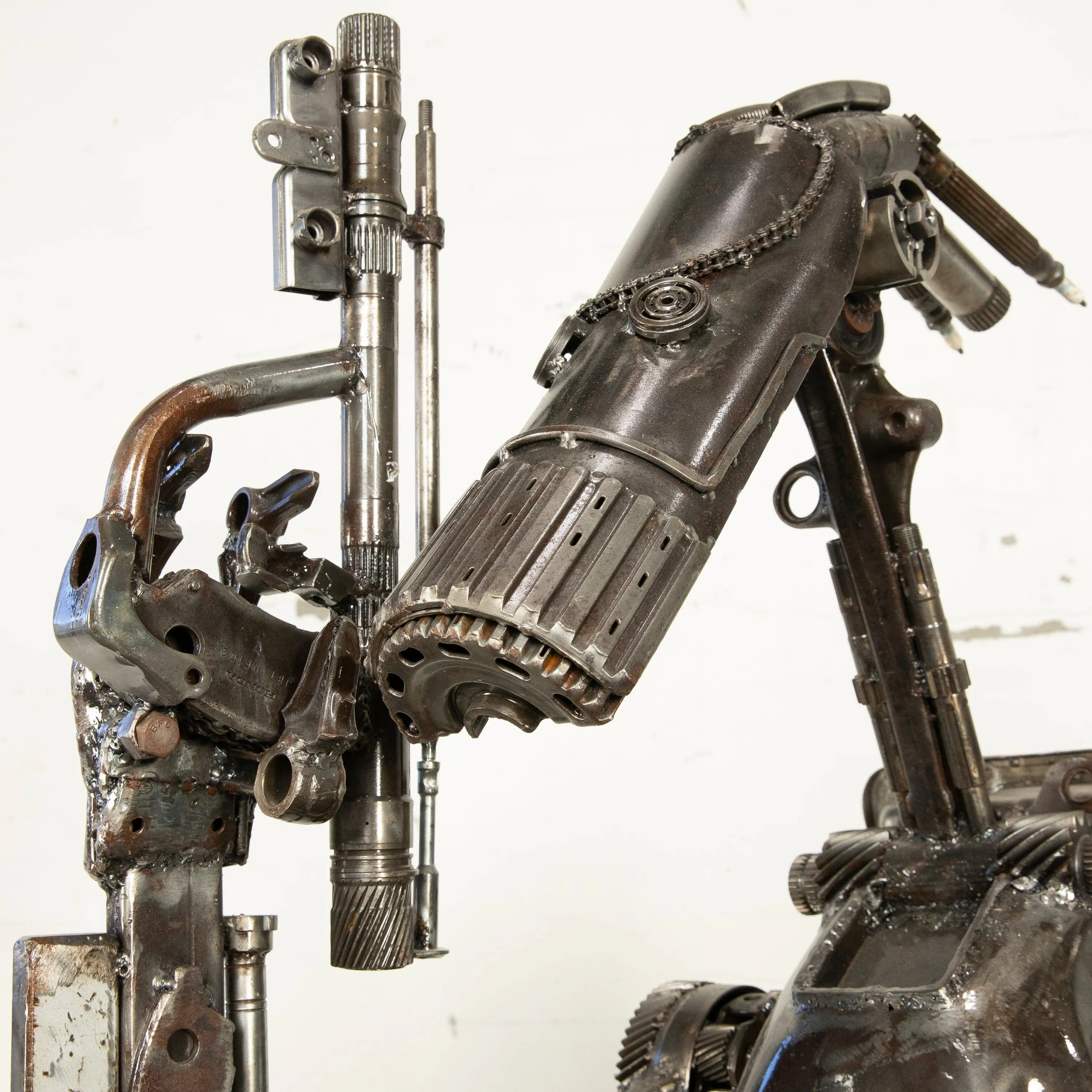 79" Droid Inspired Recycled Metal Sculpture