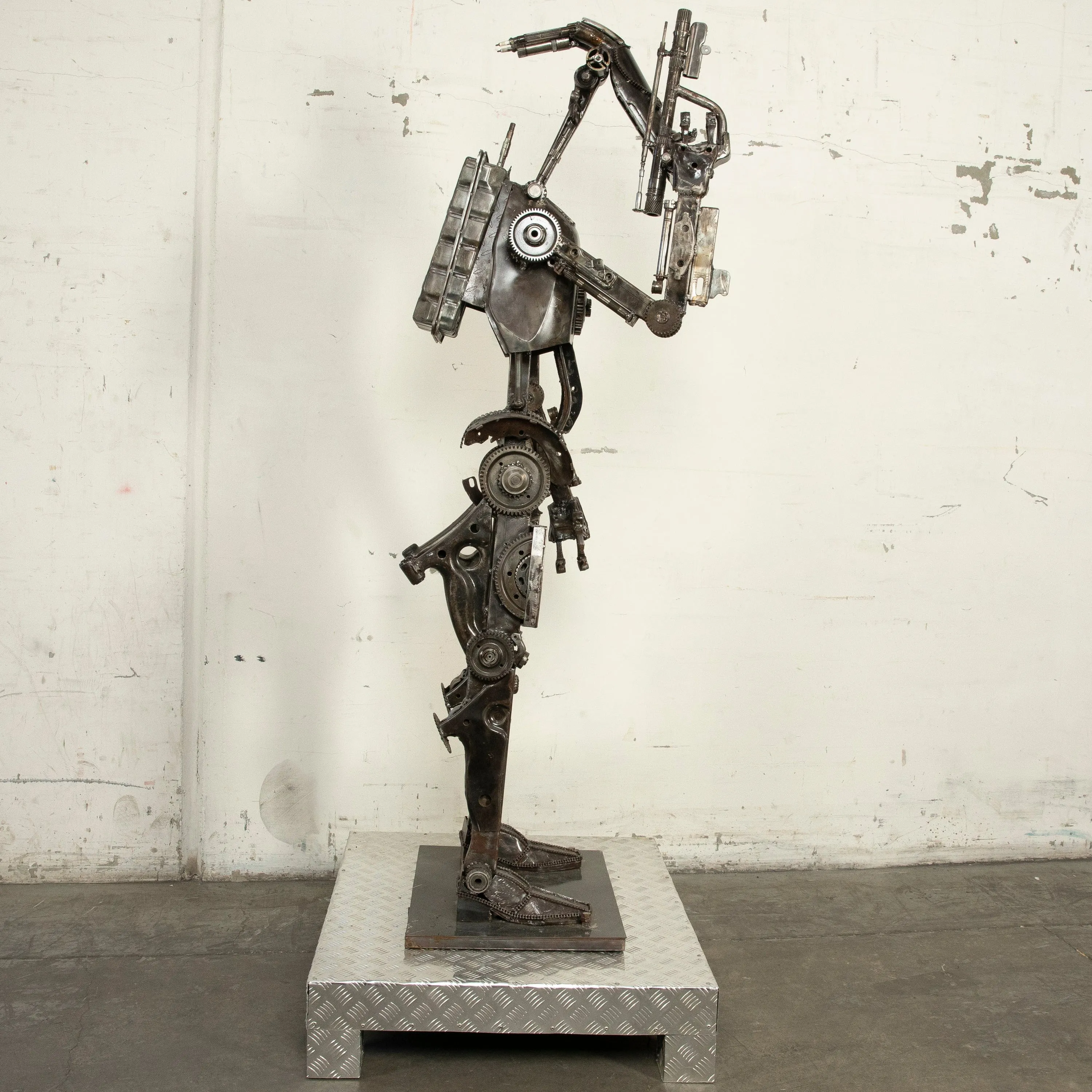 79" Droid Inspired Recycled Metal Sculpture