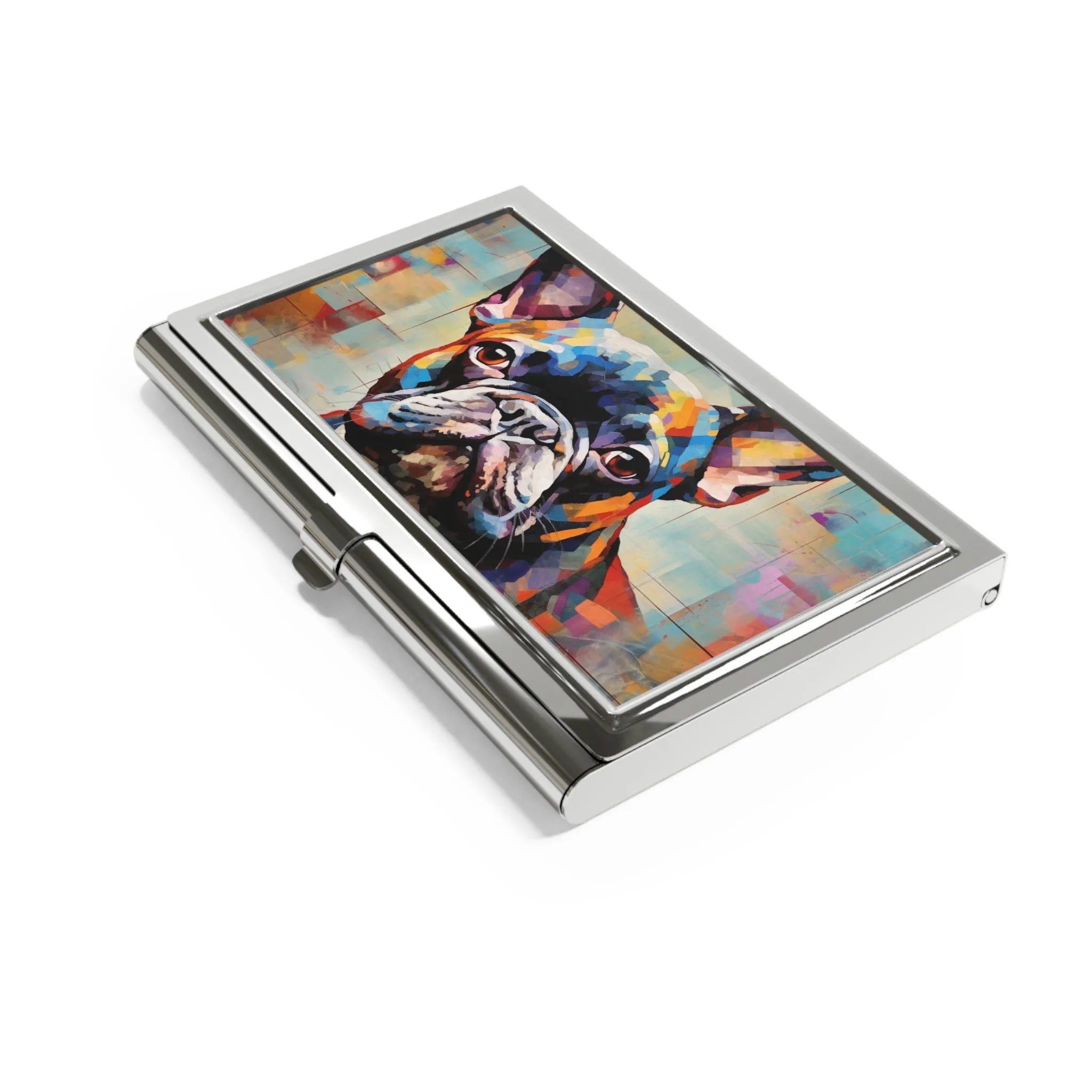 Abstract Expressionism Style French Bulldog Art Print Business Card Holder