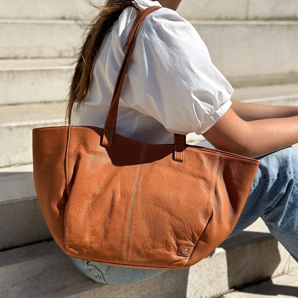 Beautiful and timeless shopper / 16136 - Cognac