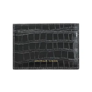 Black Croc Classic Card Holder