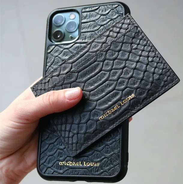 Black Python Classic Card Holder