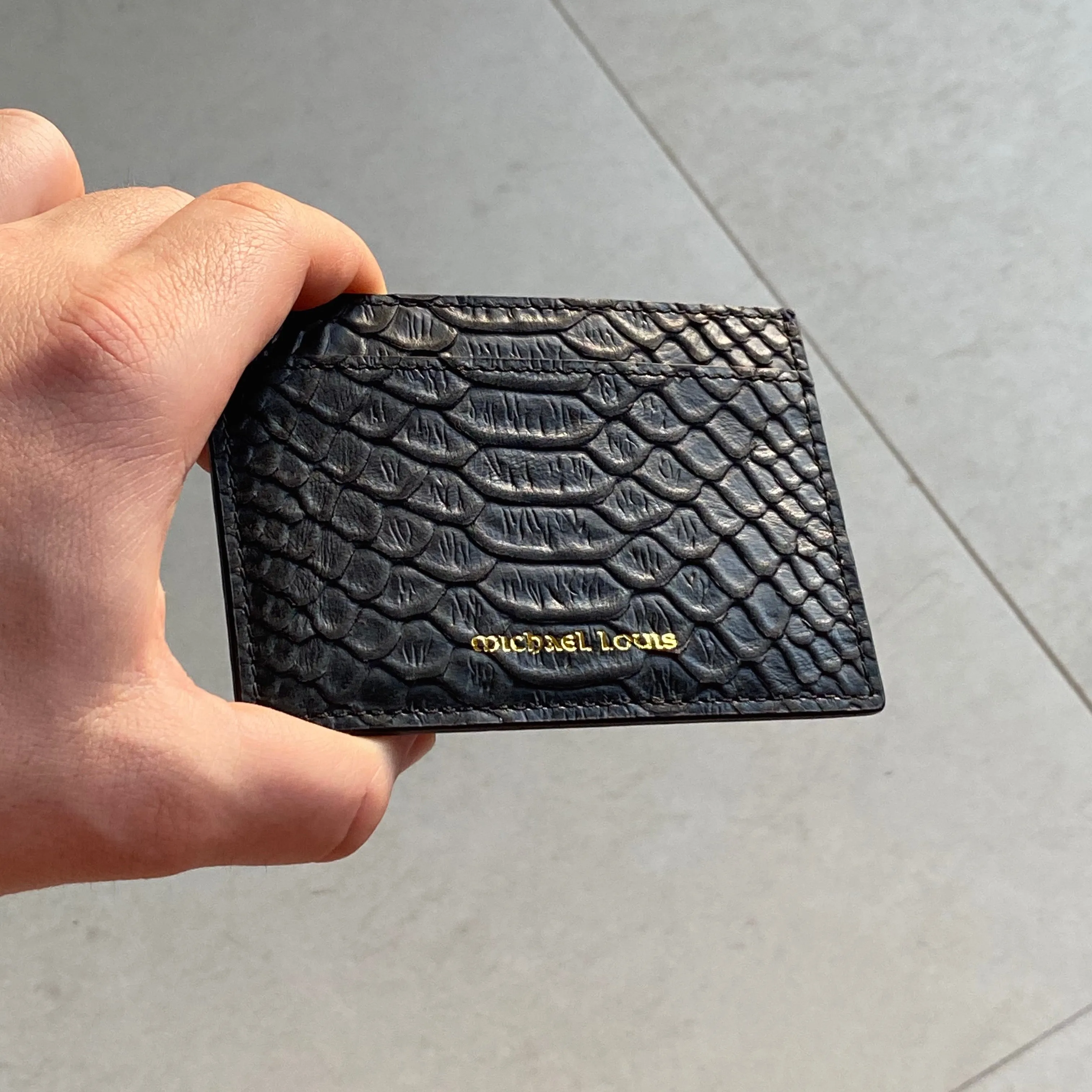 Black Python Classic Card Holder