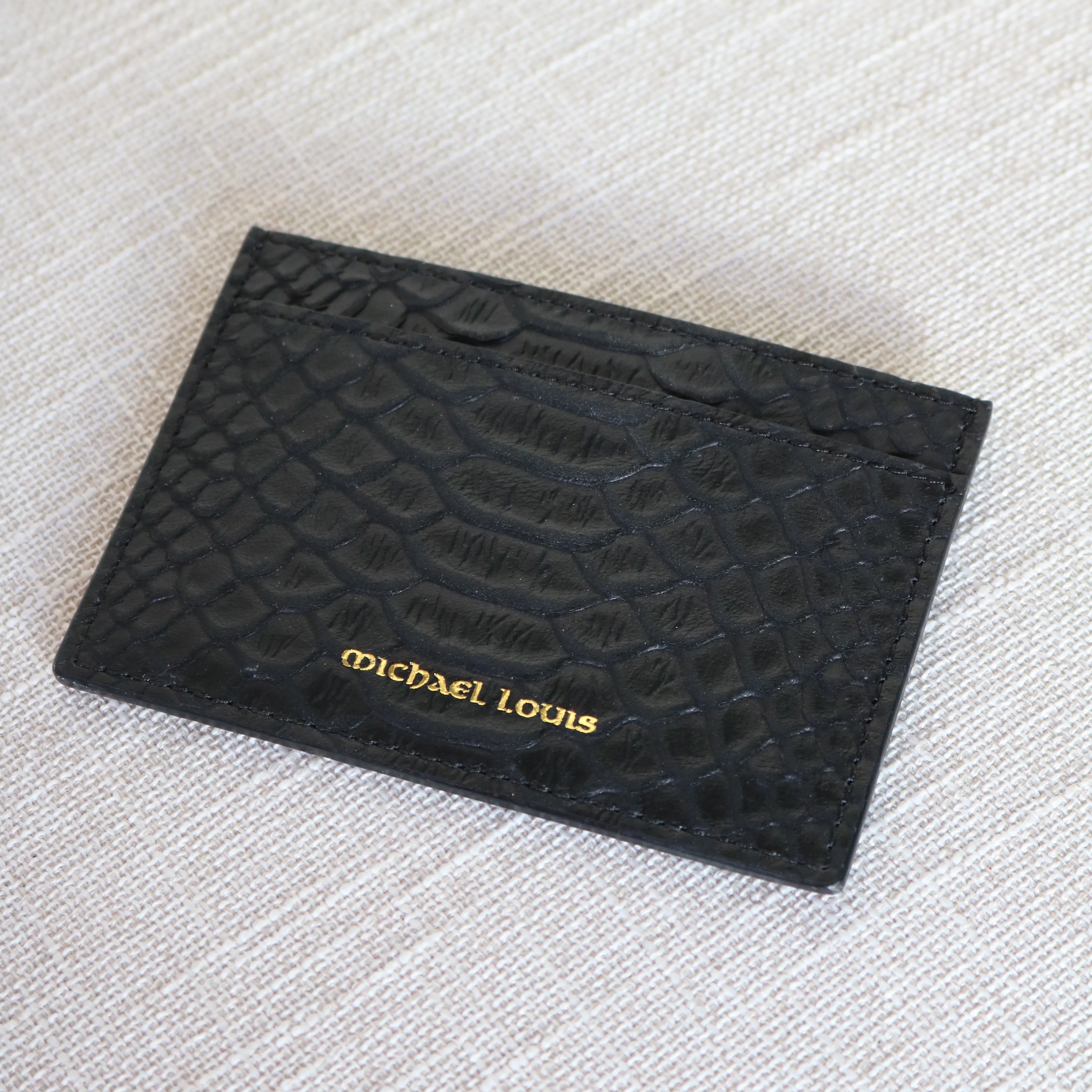 Black Python Classic Card Holder