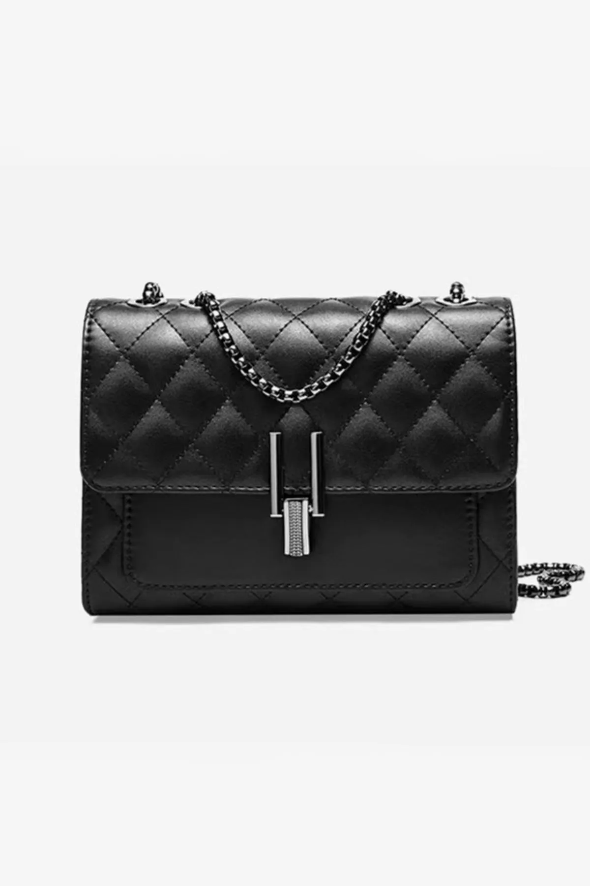 Black Sling Leather Bag - A23 - WHB0064