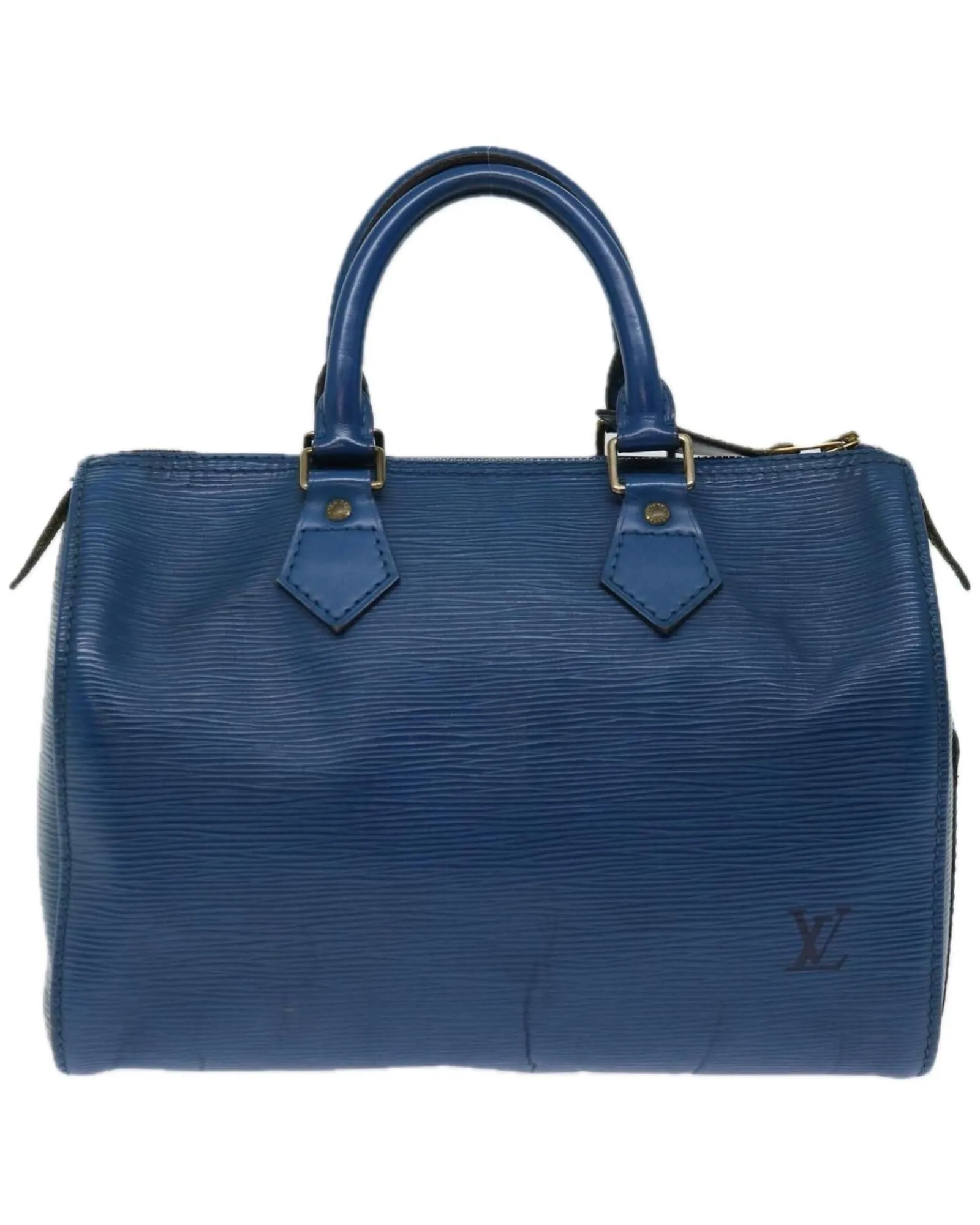 Blue Epi Leather Hand Bag with Gold-tone Hardware