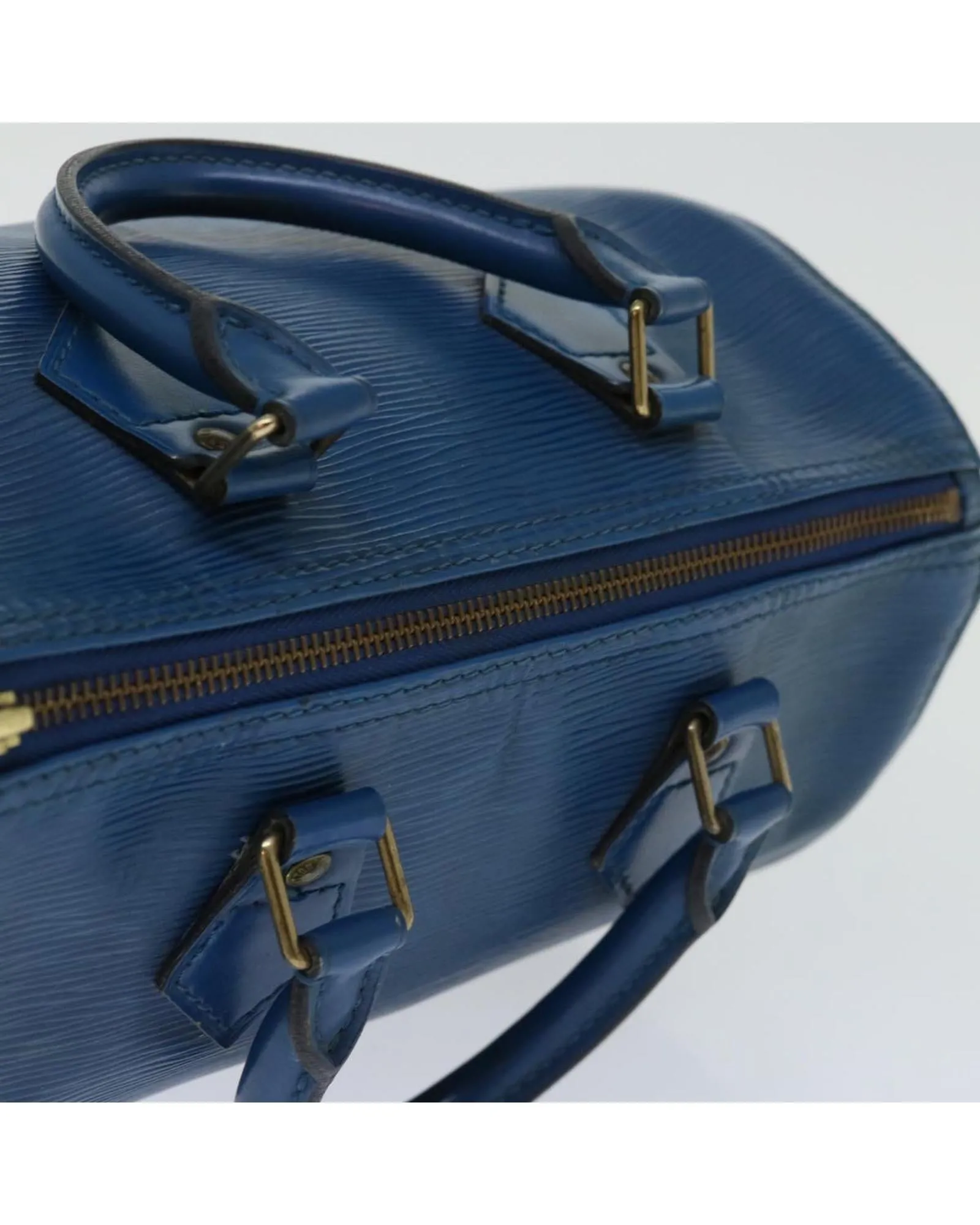 Blue Epi Leather Hand Bag with Gold-tone Hardware