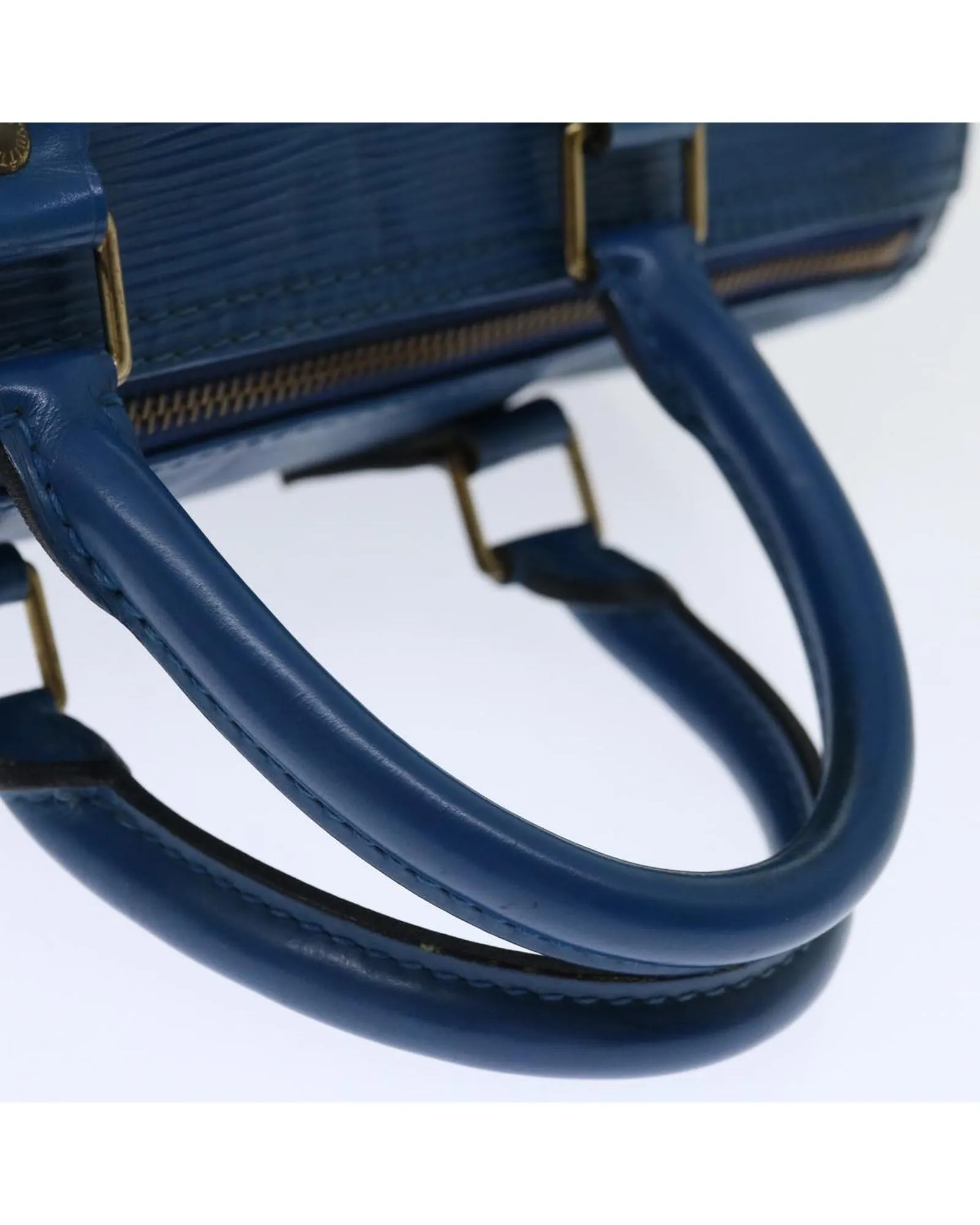 Blue Epi Leather Hand Bag with Gold-tone Hardware