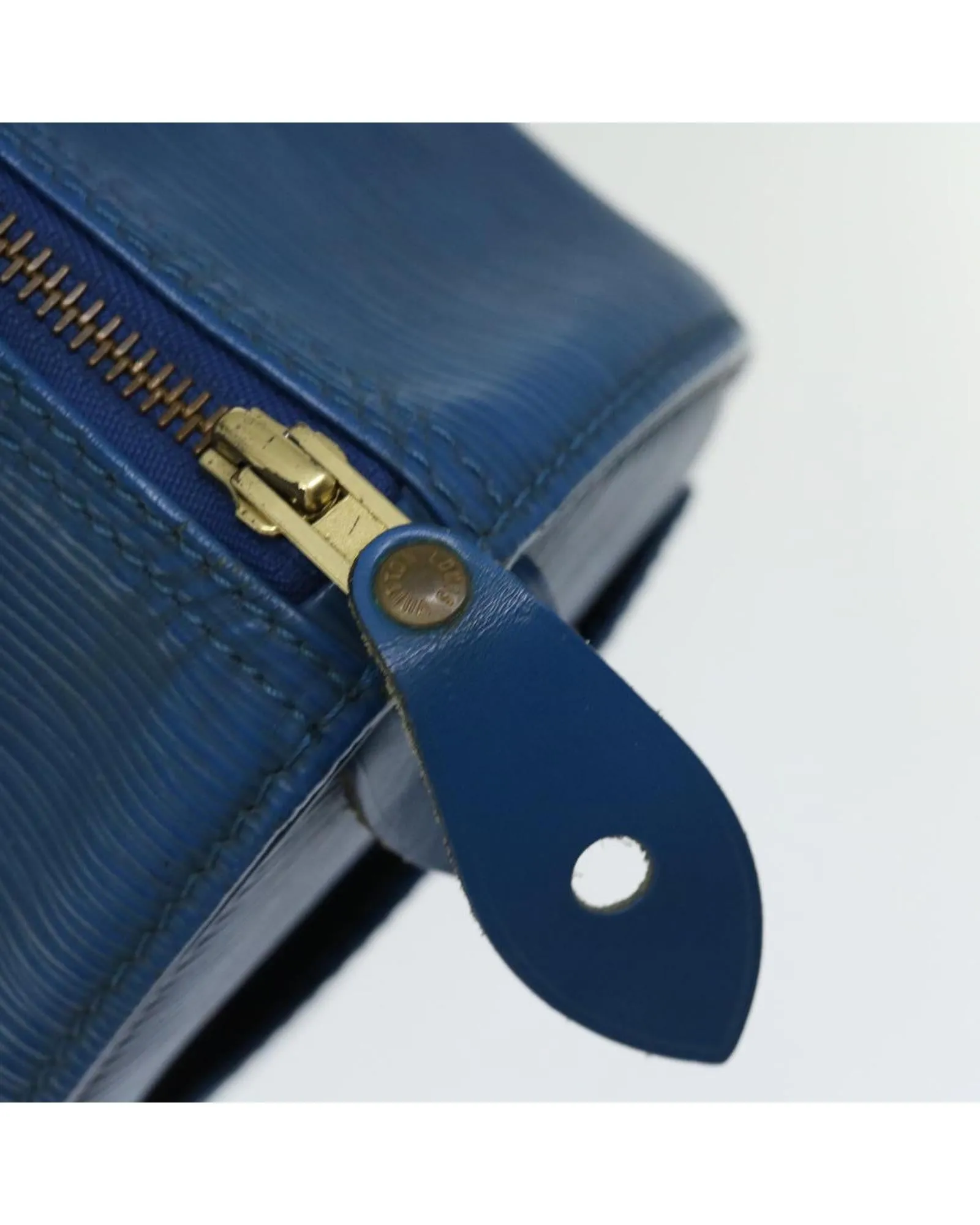 Blue Epi Leather Hand Bag with Gold-tone Hardware