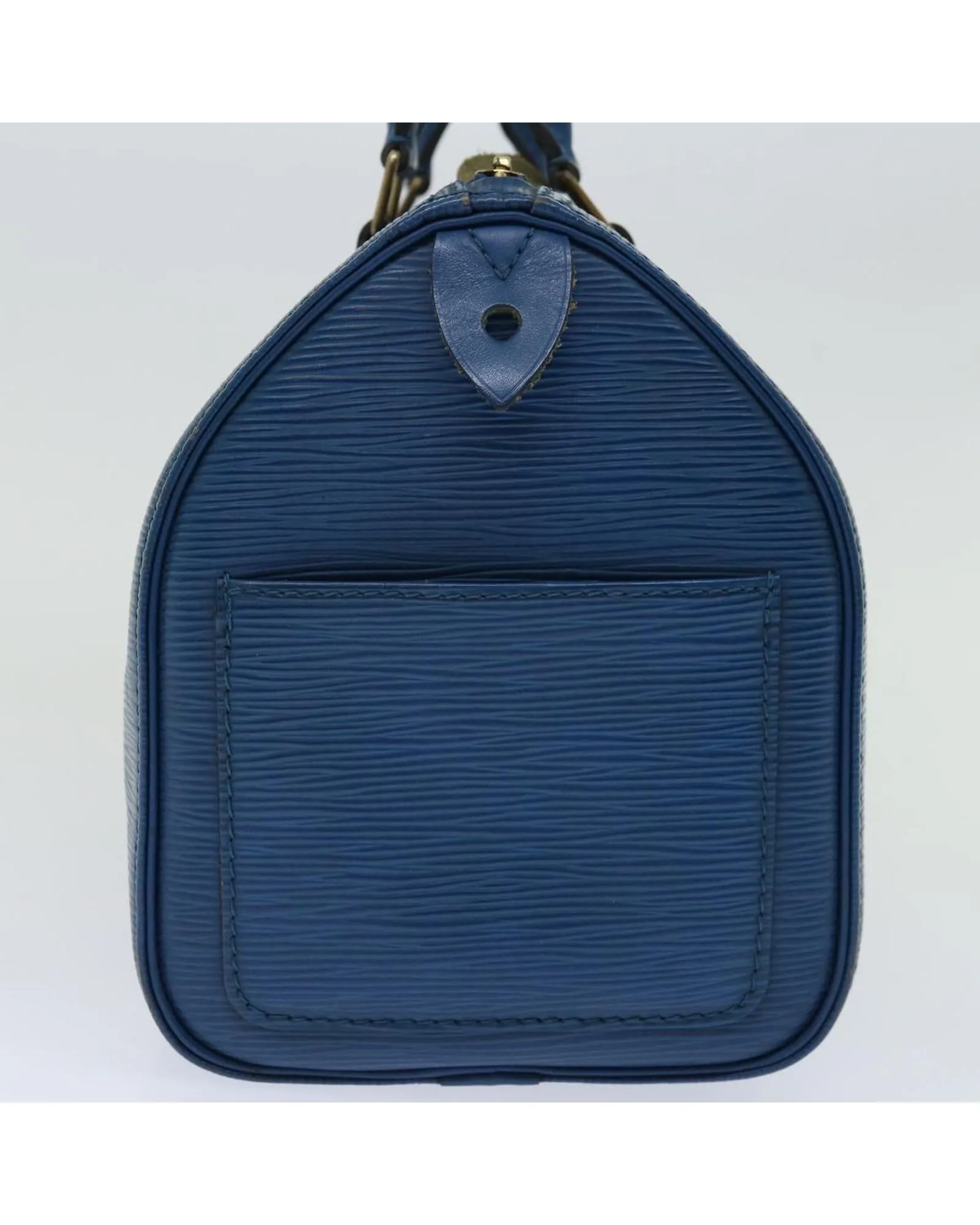 Blue Epi Leather Hand Bag with Gold-tone Hardware