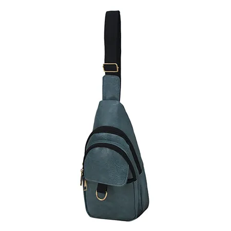 Blue NGIL Faux Leather Sling Shoulder Bag