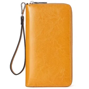 BOSTANTEN Leather Wallets for Women RFID Blocking Zip Around Credit Card Holder Phone Wristlet Clutch