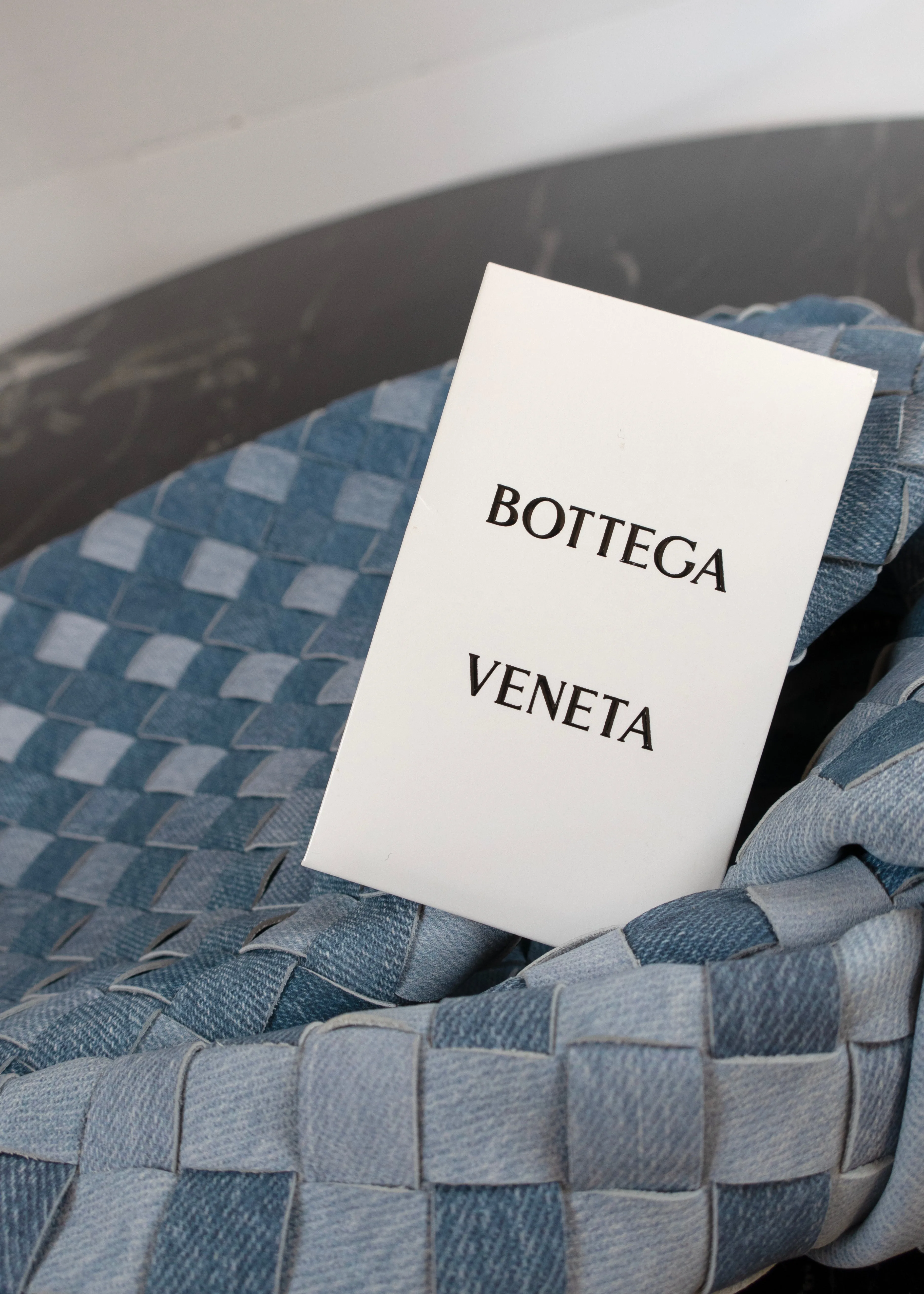 Bottega Veneta Nappa Denim Effect Intrecciato Teen Jodie Hobo Denim Handbag