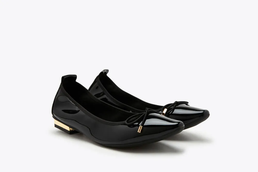 Bow Black Flat Ballerina