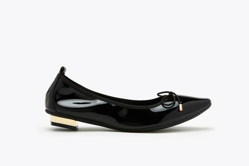 Bow Black Flat Ballerina