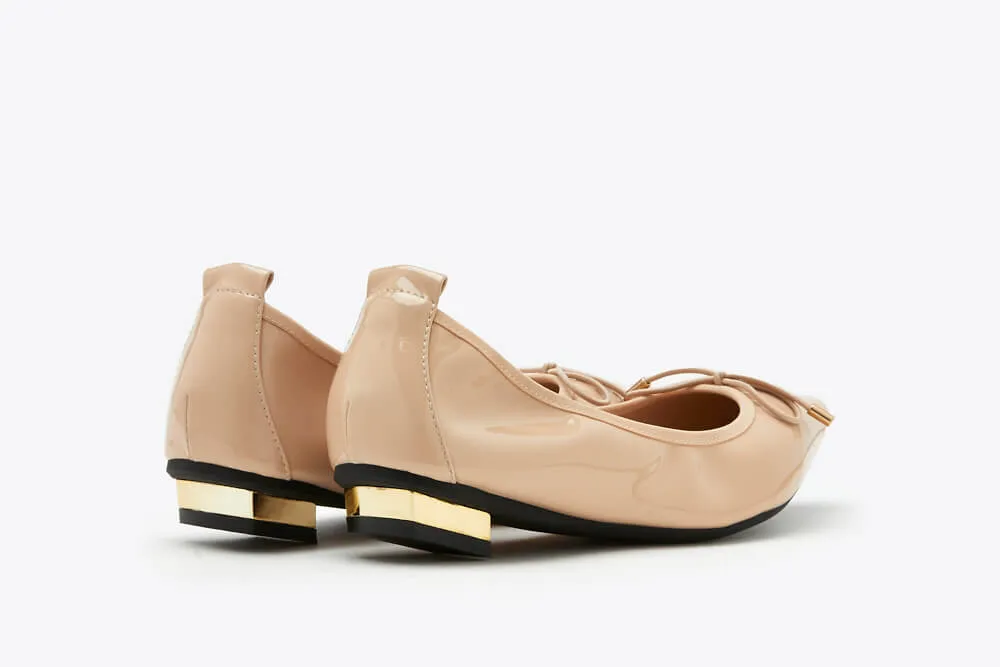 Bow Nude Flat Ballerina