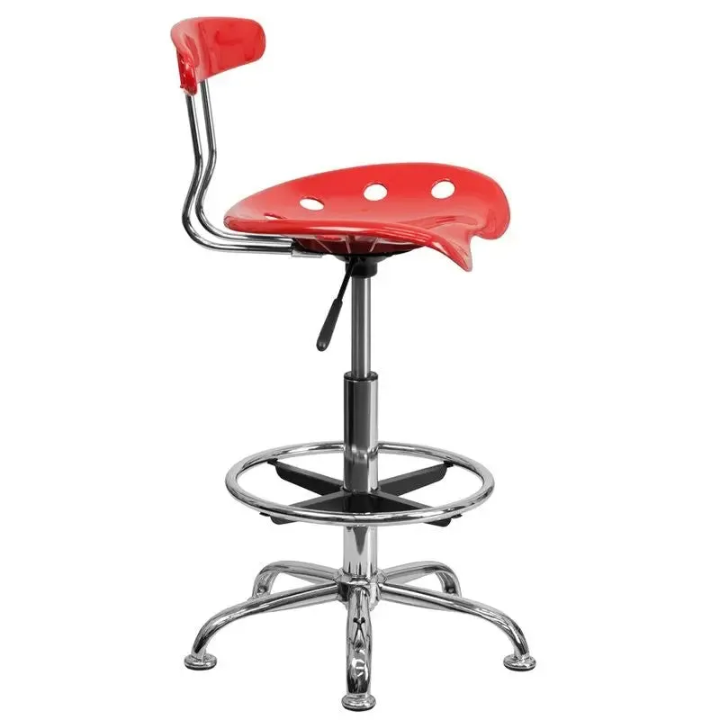 Brittany Cherry Tomato Professional Drafting Stool w/Tractor Seat