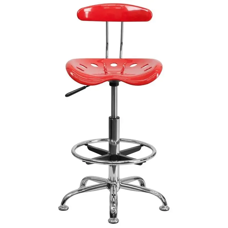 Brittany Cherry Tomato Professional Drafting Stool w/Tractor Seat