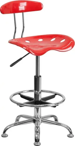 Brittany Cherry Tomato Professional Drafting Stool w/Tractor Seat