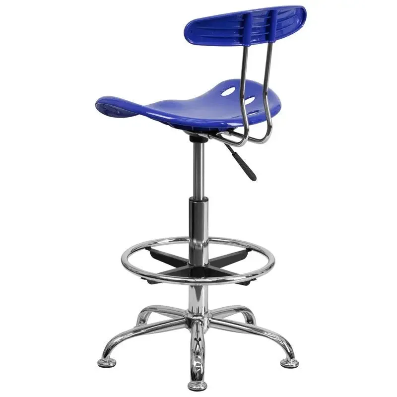 Brittany Nautical Blue Professional Drafting Stool w/Tractor Seat