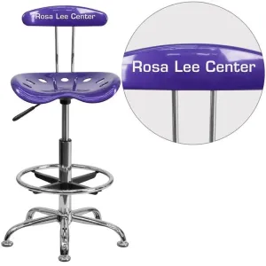 Brittany Personalized Violet Professional Drafting Stool w/Tractor Seat