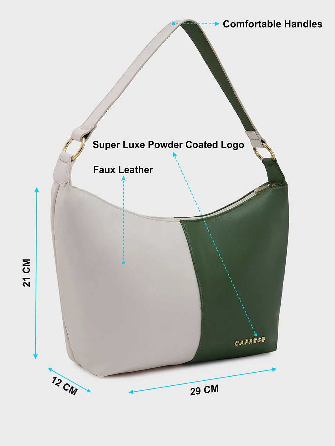 Caprese Lizzy Hobo Medium Cream