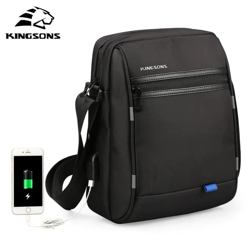 Casual Messenger Vintage Shoulder Bag with a USB interface For Men