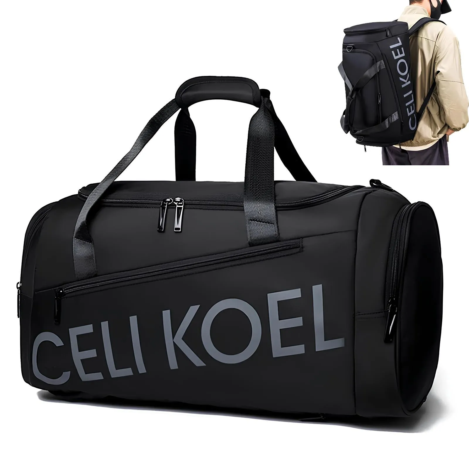 Celi Koel Travel Sport Duffle Bag - Versatile Shoulder and Handheld Carry Style