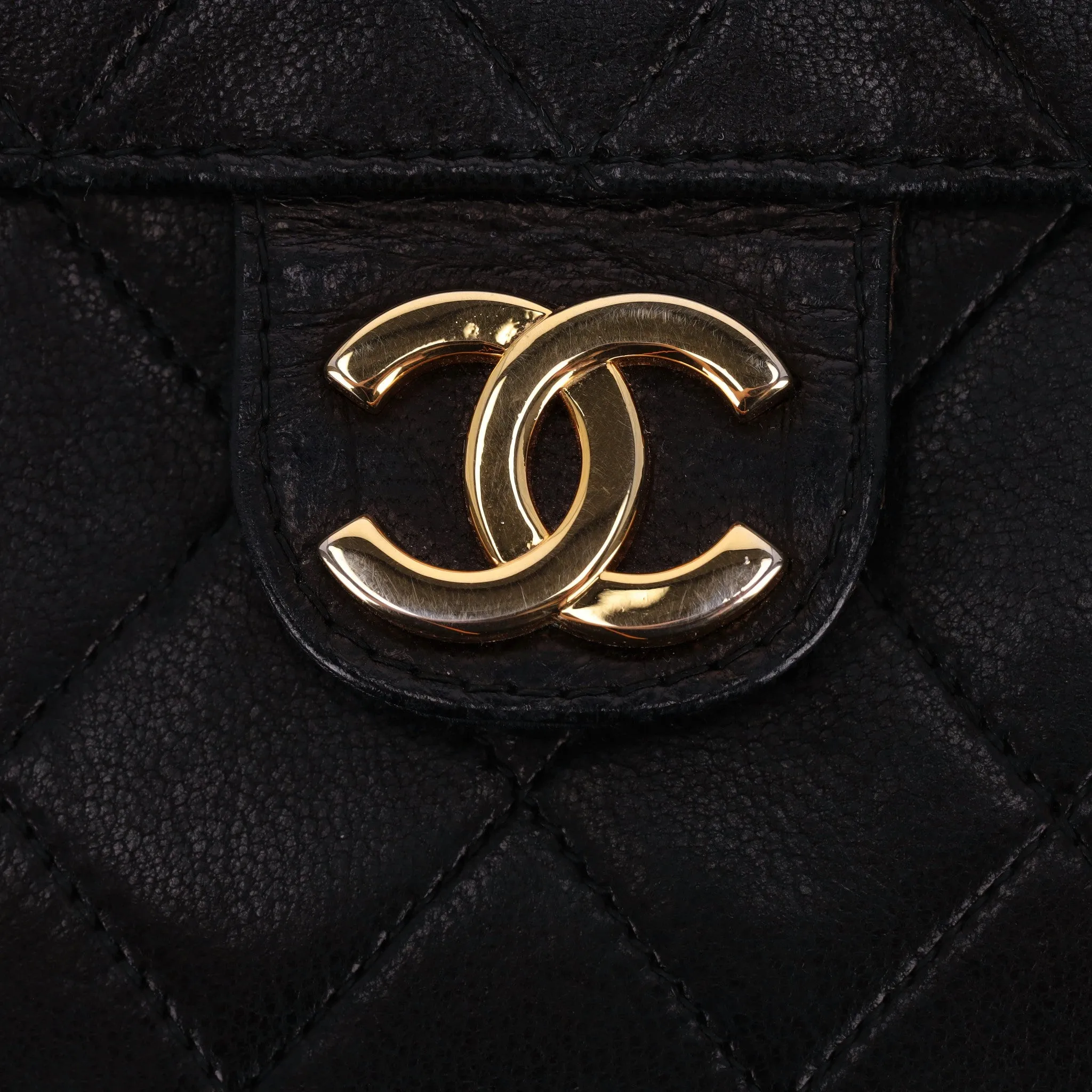 Chanel Vintage Timeless Single Flap Medium Lambskin Leather Bag