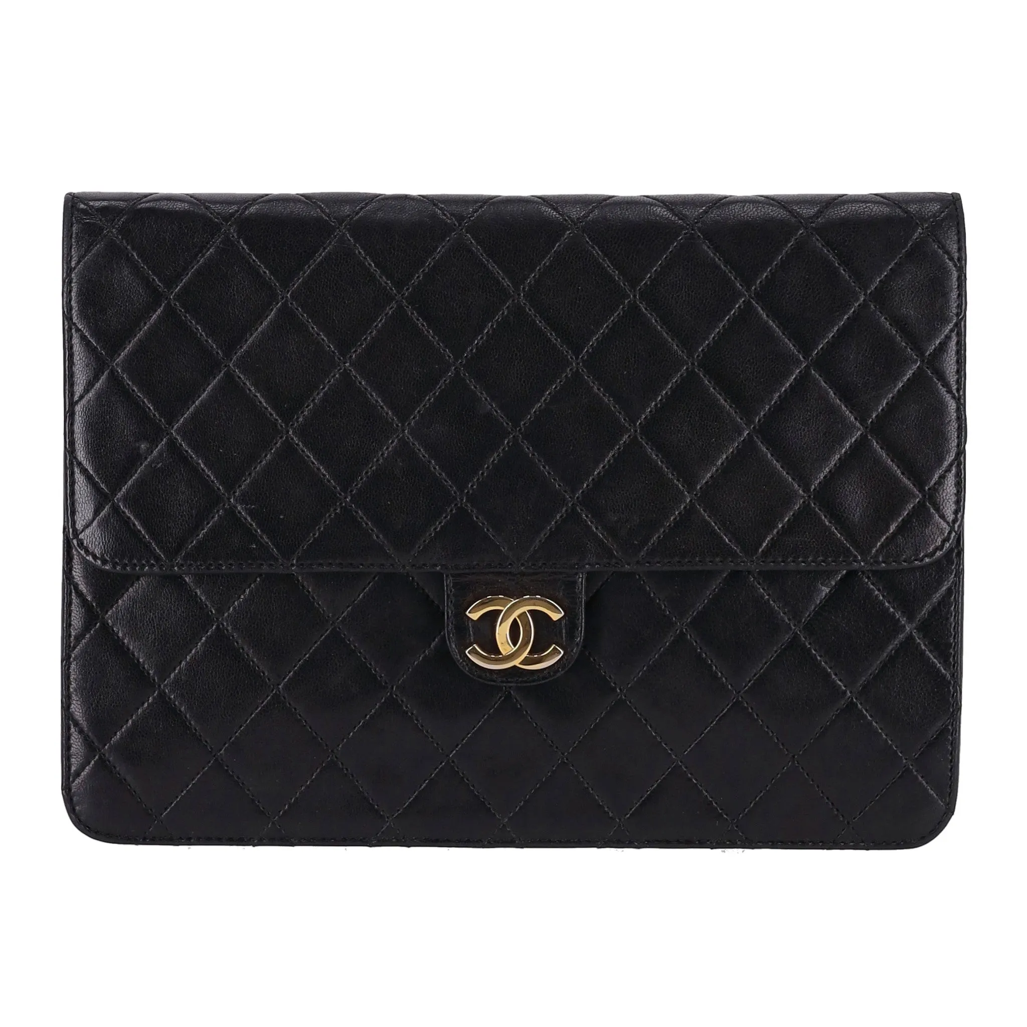 Chanel Vintage Timeless Single Flap Medium Lambskin Leather Bag