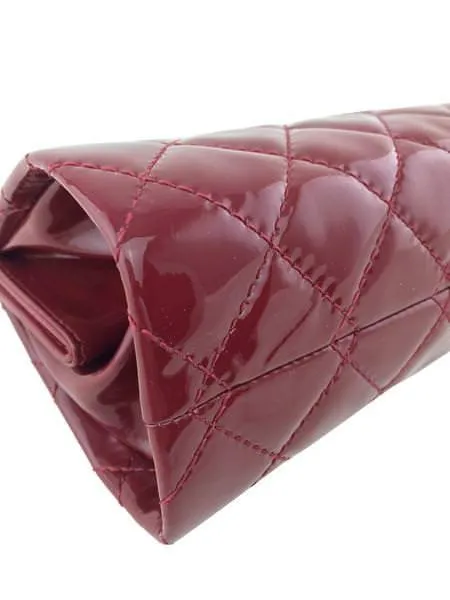 CL Quilted Patent Leather Timeless Clutch Bag