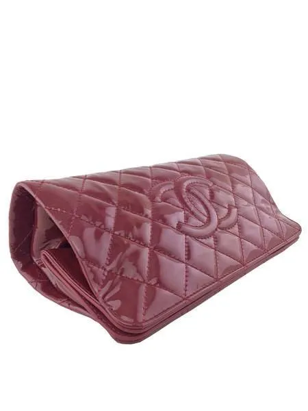 CL Quilted Patent Leather Timeless Clutch Bag