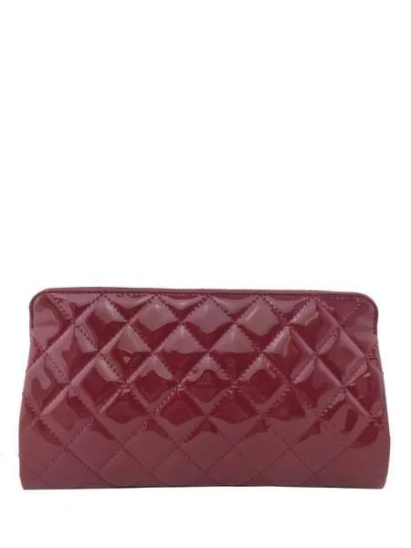 CL Quilted Patent Leather Timeless Clutch Bag