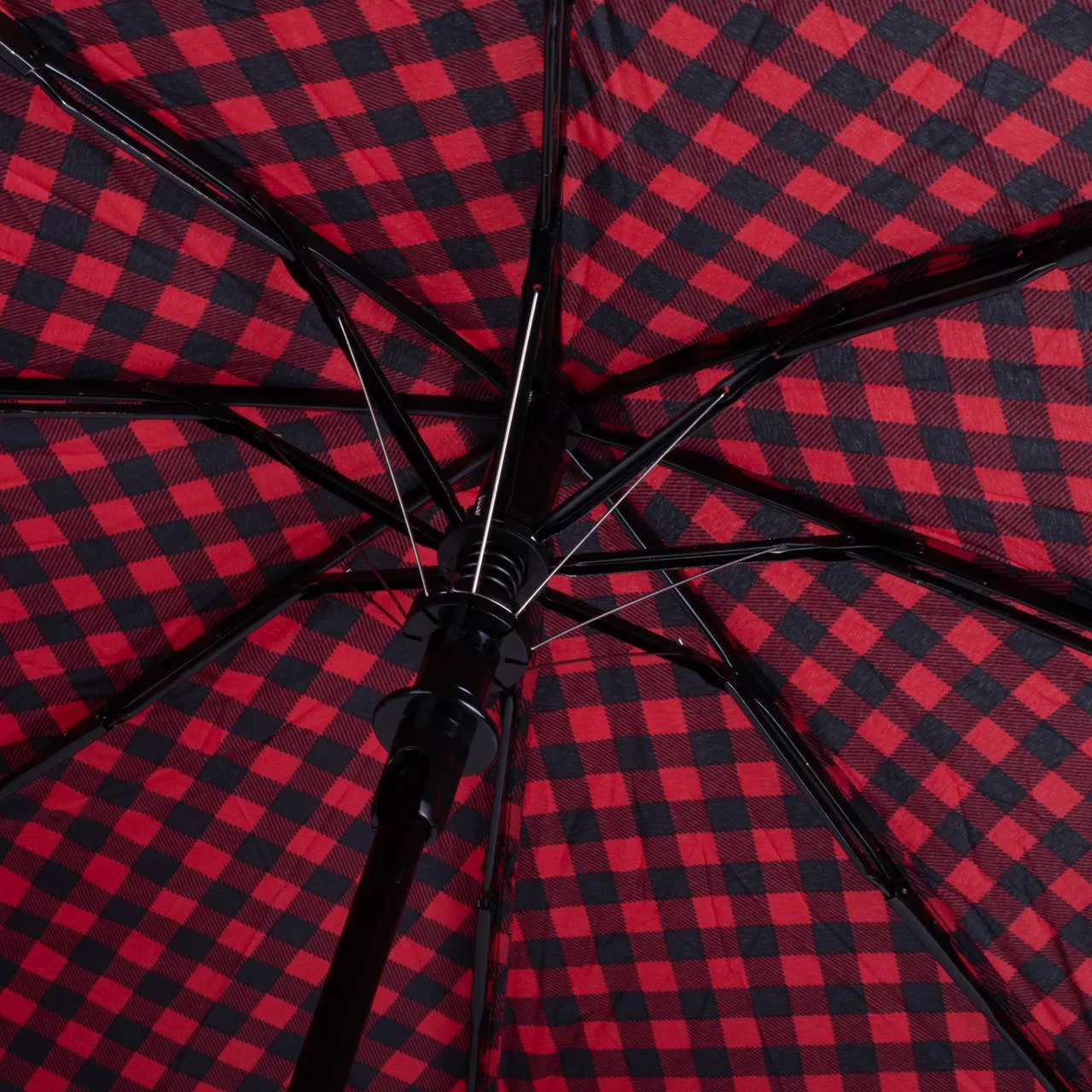 Compact Gingham Pattern Umbrella- Auto open