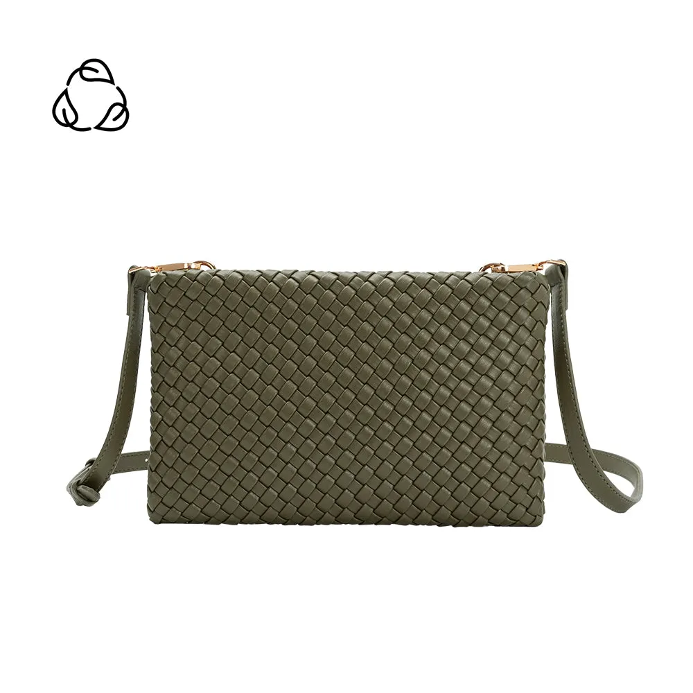 Daisy Olive Woven Recycled Vegan Crossbody - FINAL SALE