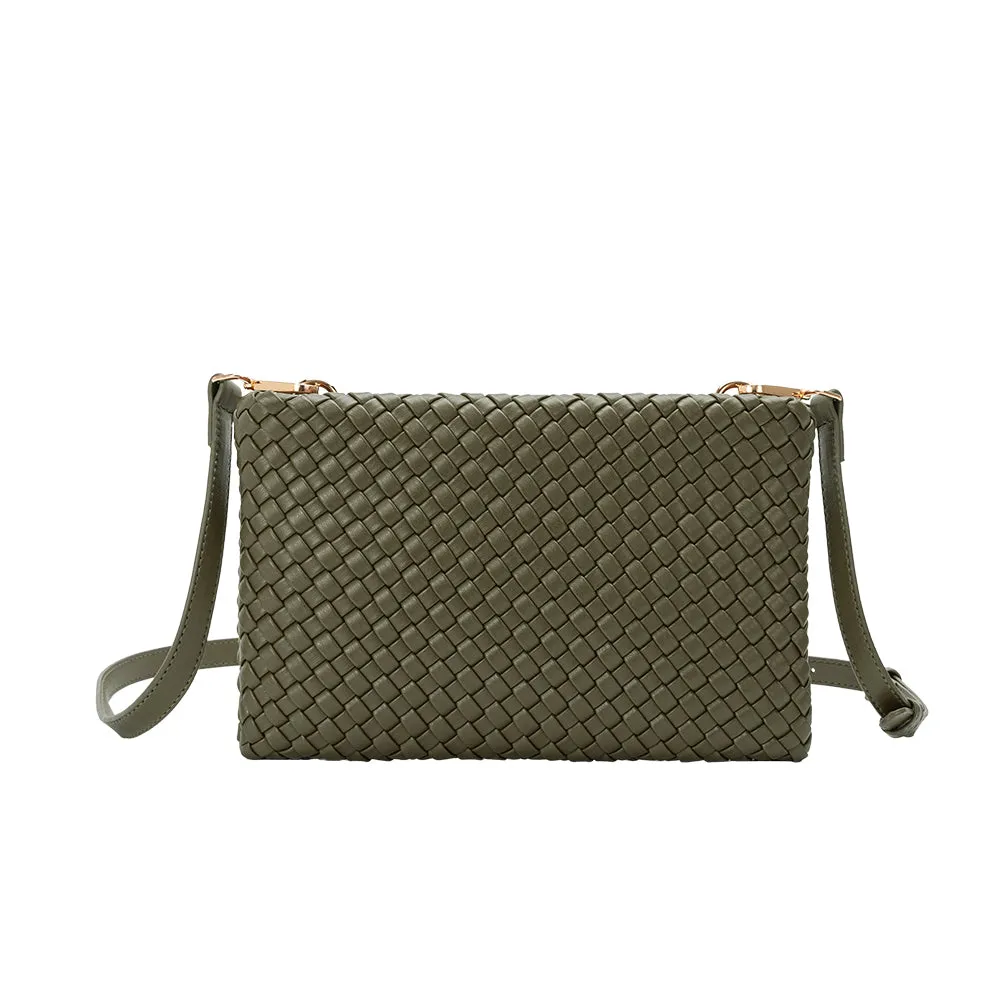 Daisy Olive Woven Recycled Vegan Crossbody - FINAL SALE