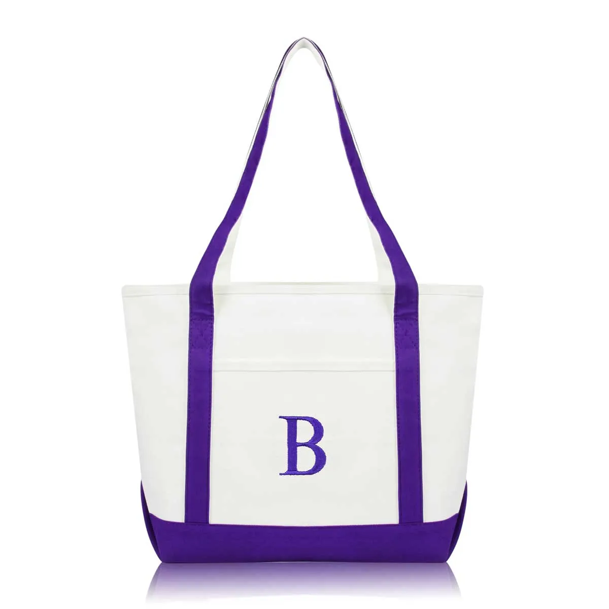 Dalix Medium Personalized Tote Bag Monogrammed Initial Letter - B