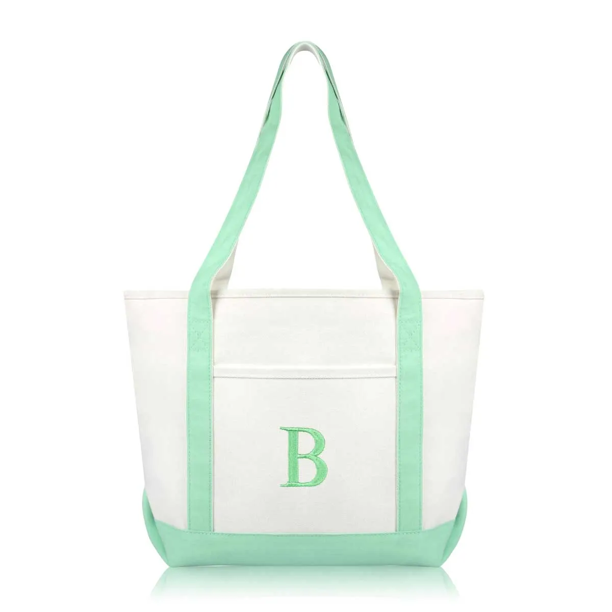 Dalix Medium Personalized Tote Bag Monogrammed Initial Letter - B