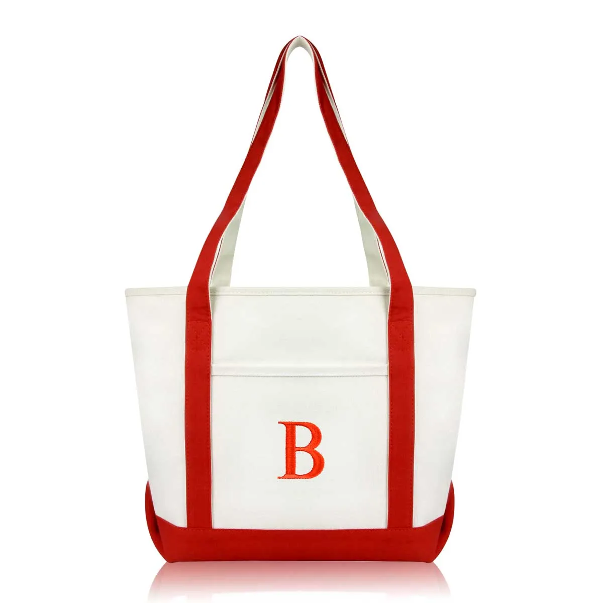 Dalix Medium Personalized Tote Bag Monogrammed Initial Letter - B