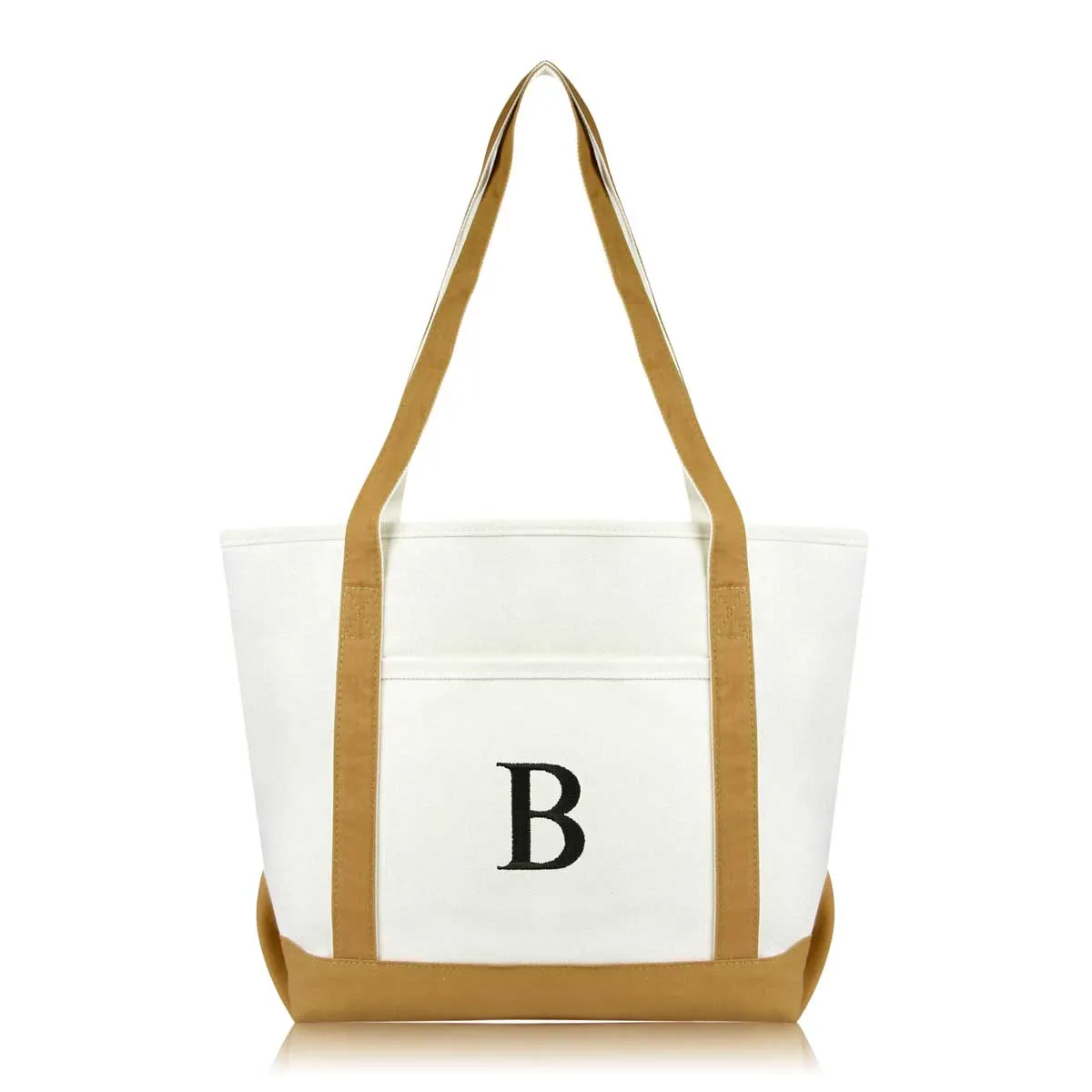 Dalix Medium Personalized Tote Bag Monogrammed Initial Letter - B