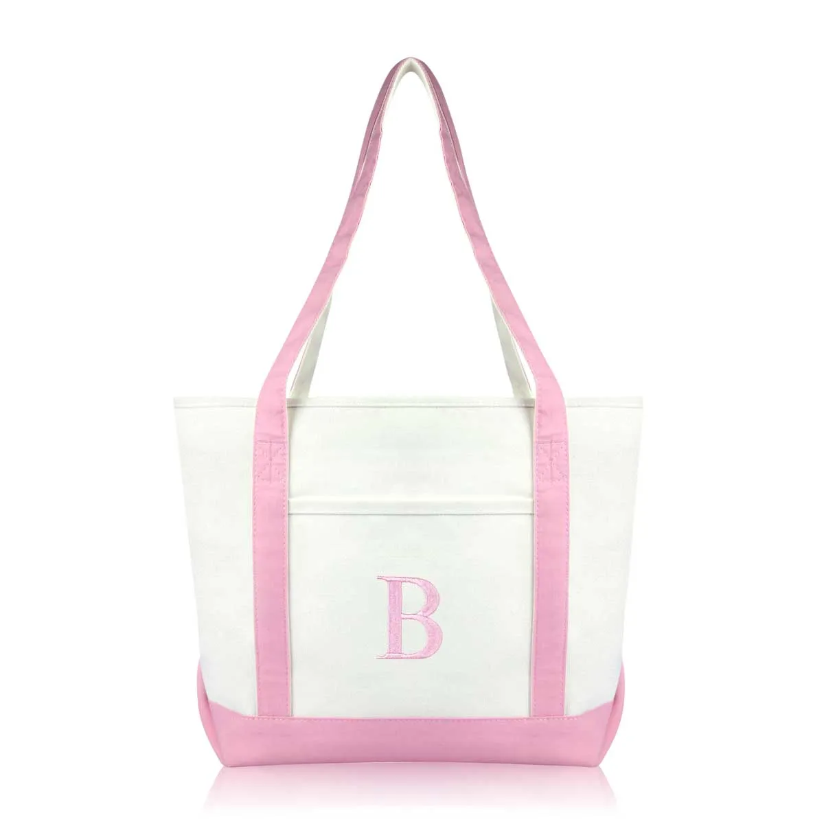 Dalix Medium Personalized Tote Bag Monogrammed Initial Letter - B