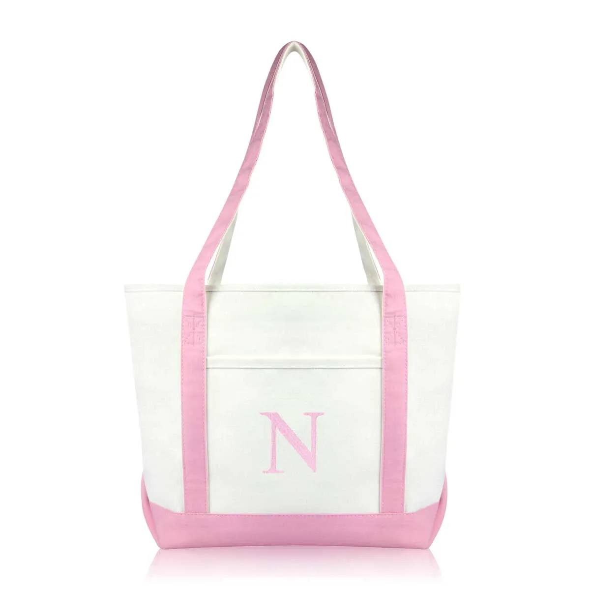 Dalix Medium Personalized Tote Bag Monogrammed Initial Letter - N