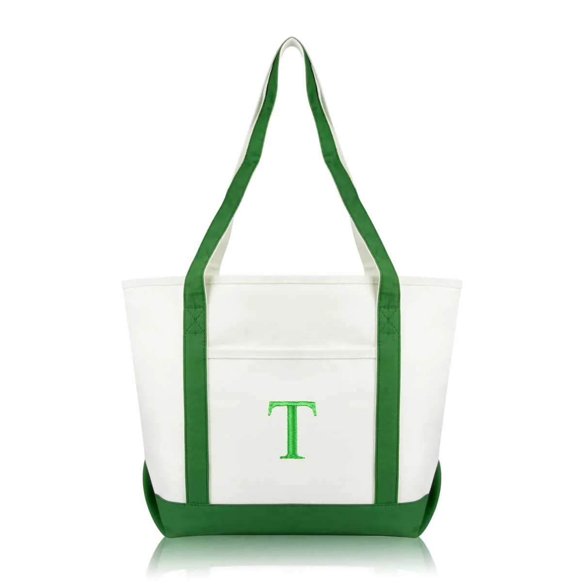 Dalix Medium Personalized Tote Bag Monogrammed Initial Letter - T