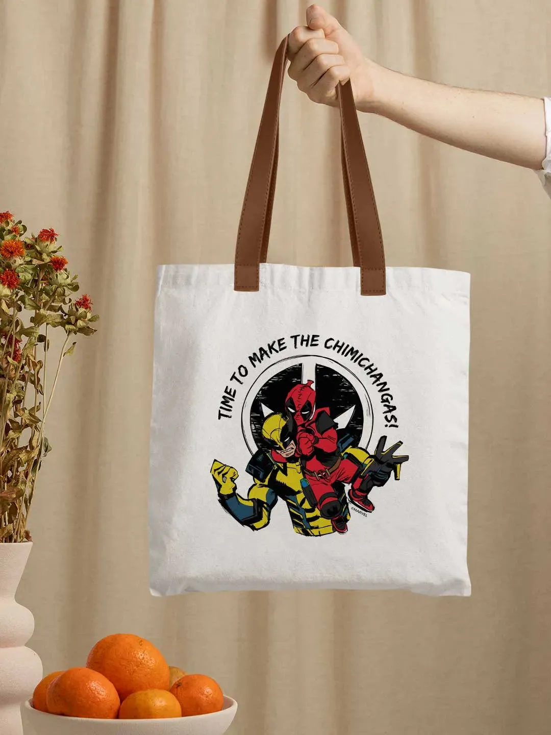 Deadpool and Wolverine Chims - Casual Tote Bag Canvas White Medium