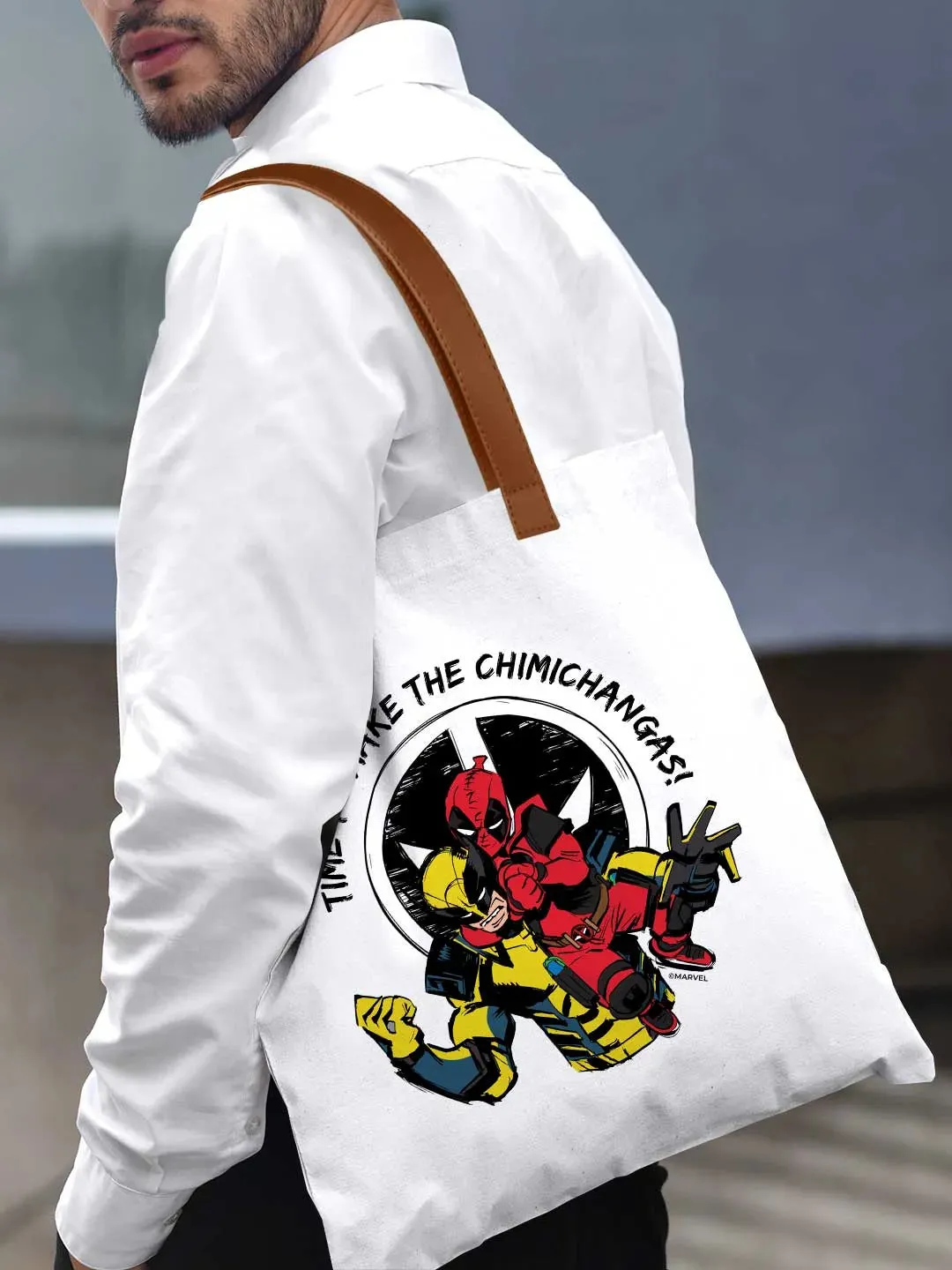 Deadpool and Wolverine Chims - Casual Tote Bag Canvas White Medium