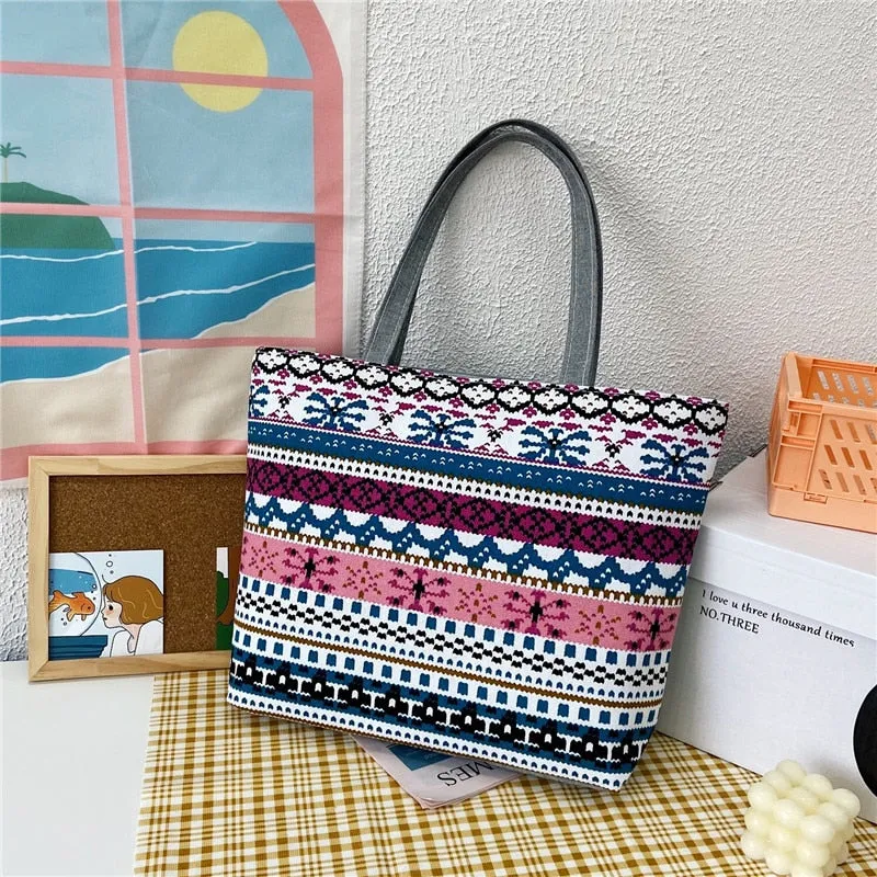 deanwangkt  Fashion Folding Women Big Size Handbag Tote Ladies Casual Flower Printing Canvas Graffiti Shoulder Bag Beach Bolsa Feminina